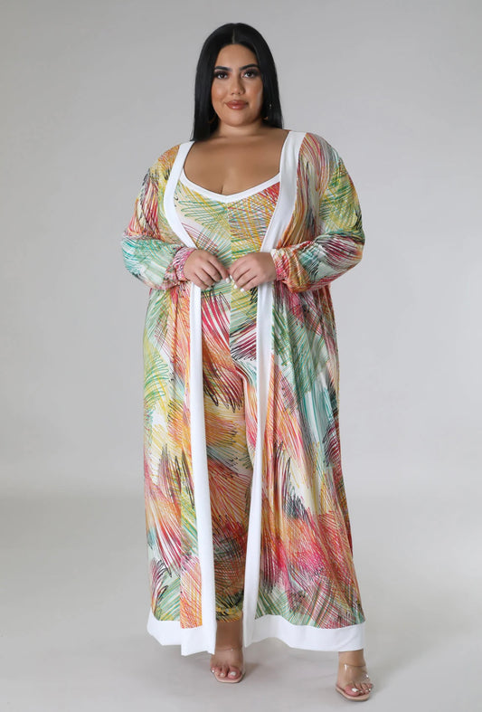 Stratch the surface jumpsuit/cardigan