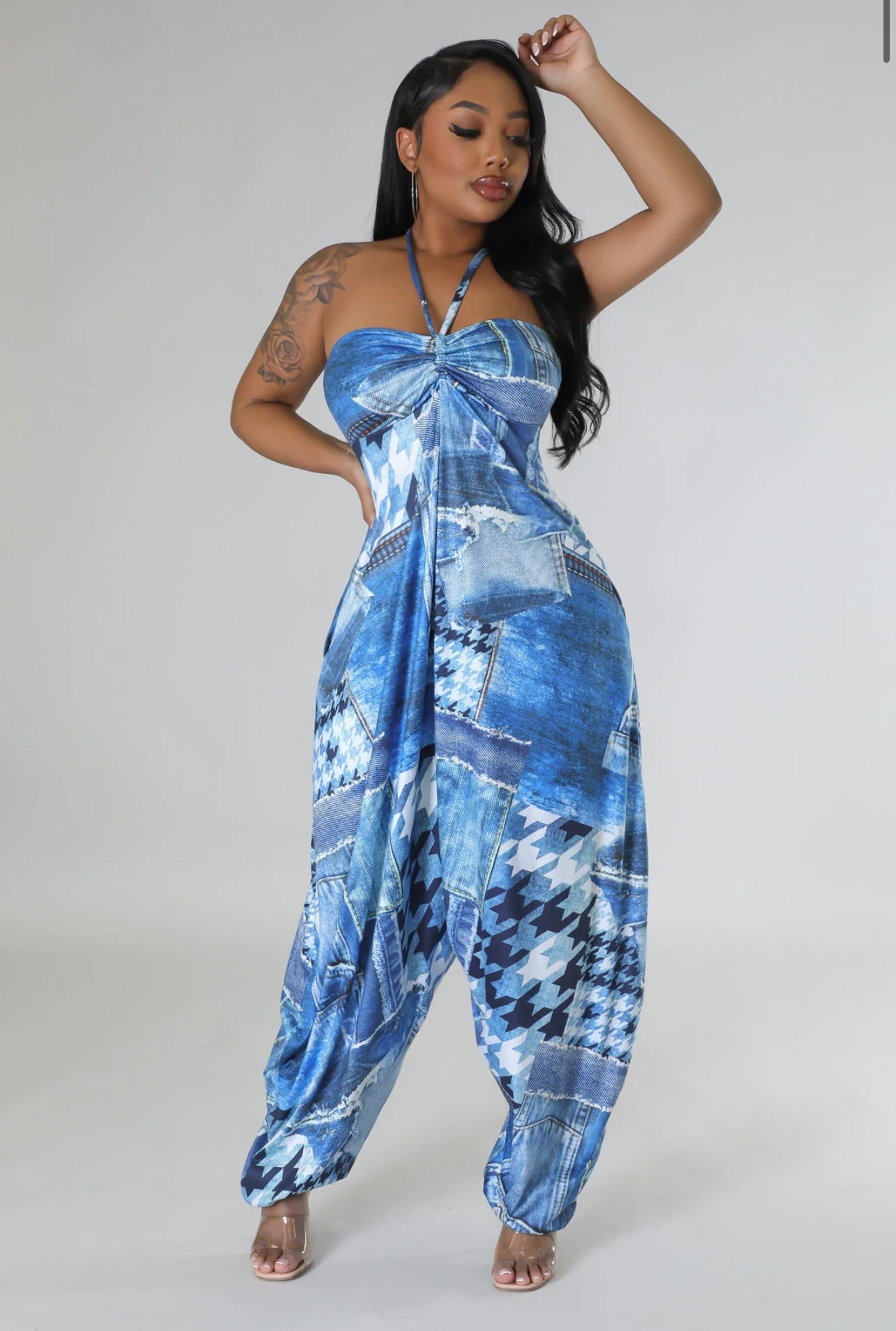 Denim Halter Jumper