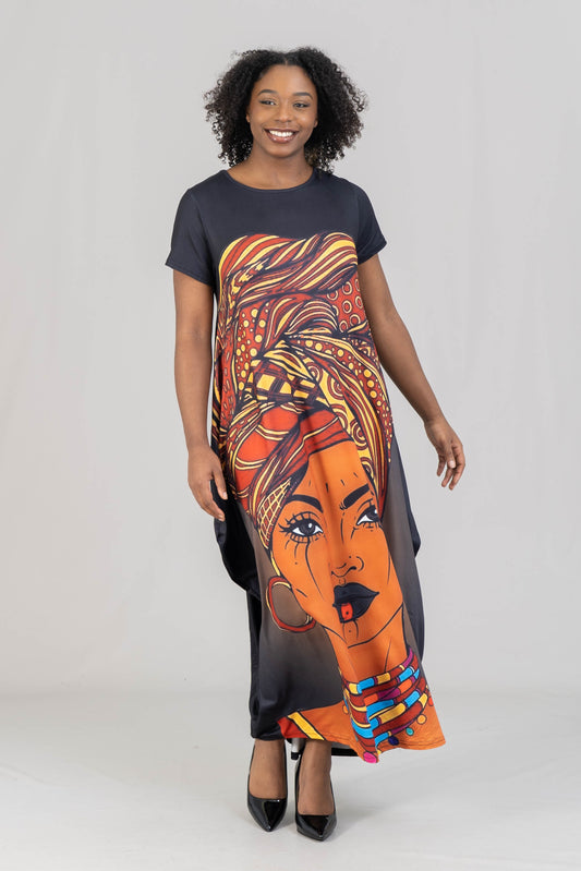 Empowerment Black Queen Maxi Dress