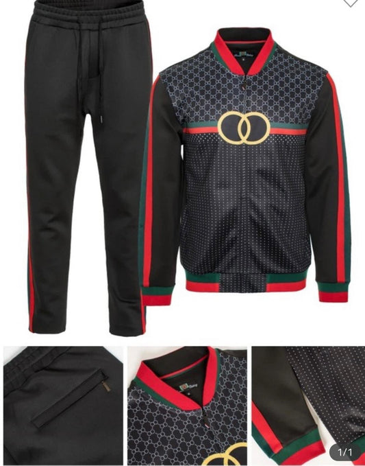 Men Black and red track suit