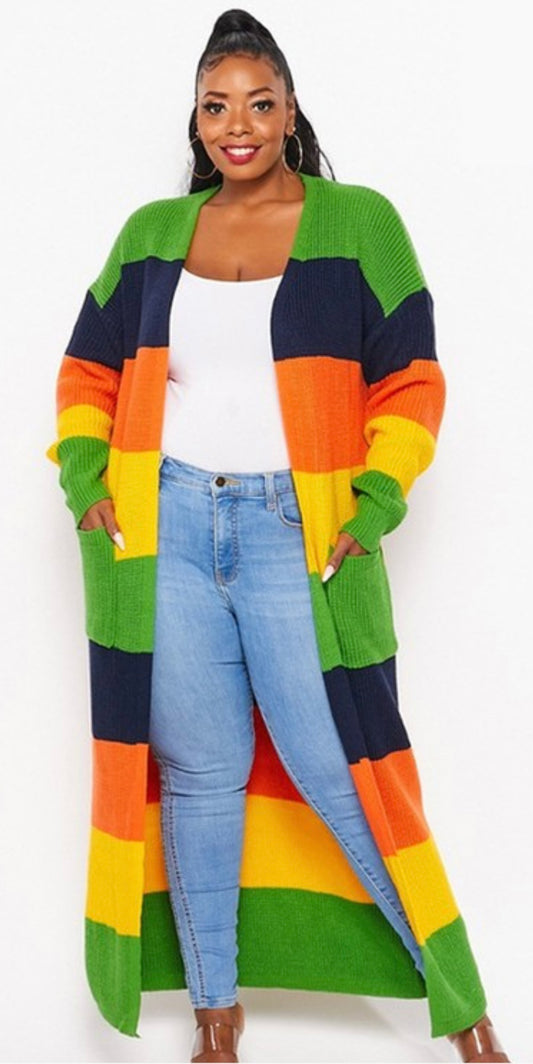 Color block luxury Cardigan top