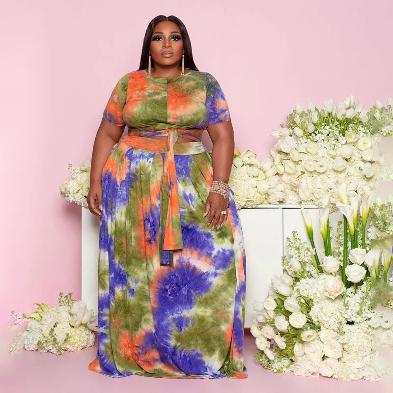 Tie dye purple and orange set