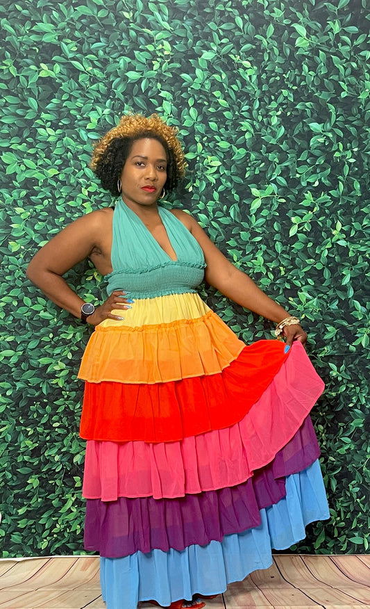 I See the Rainbow Halter Dress