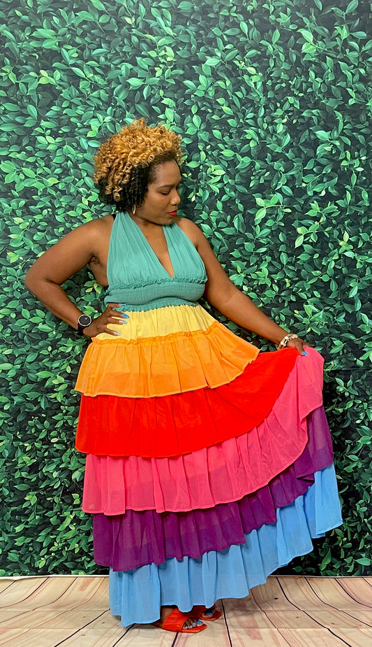 I See the Rainbow Halter Dress