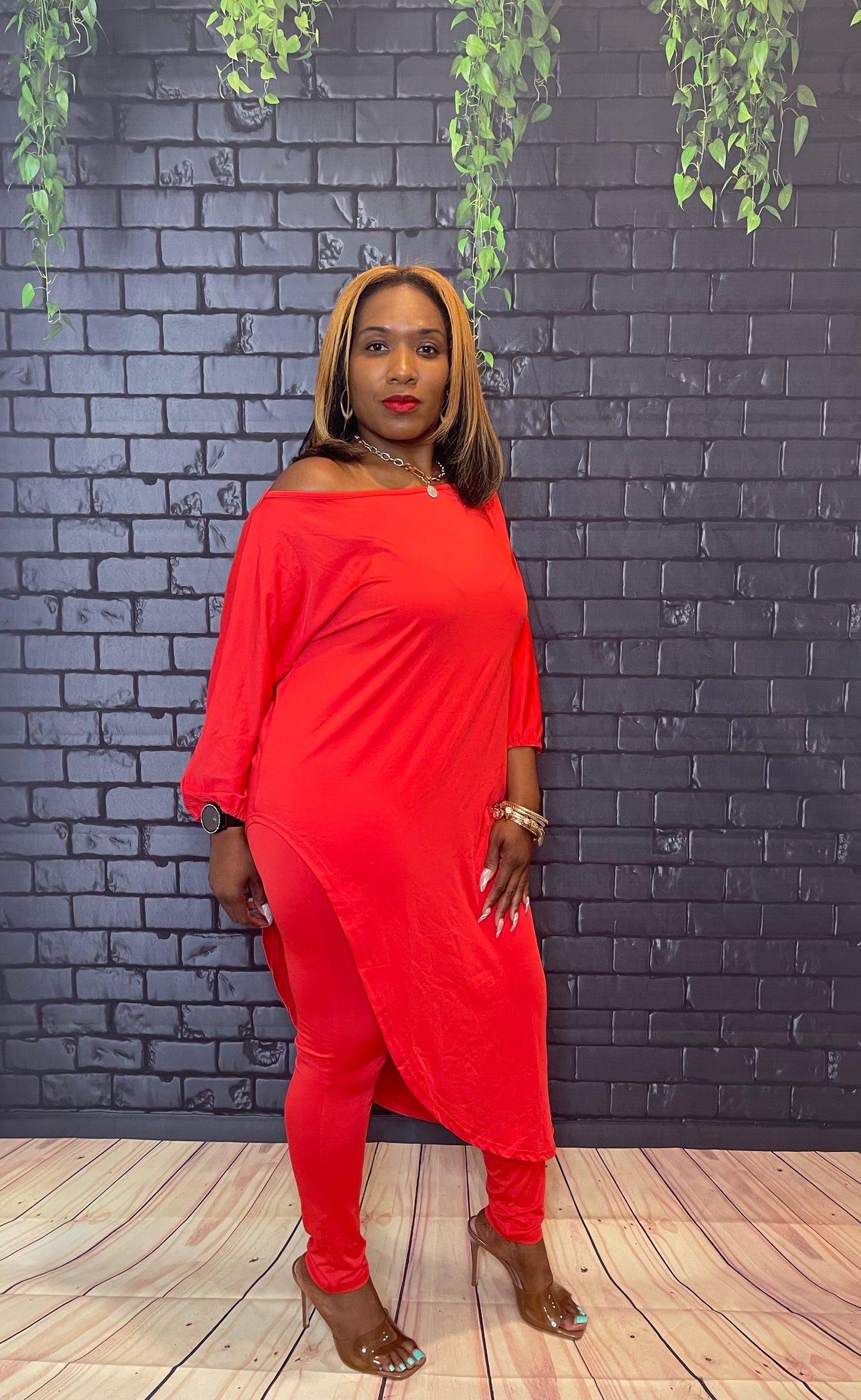 Shoulder Action 2 piece pants set