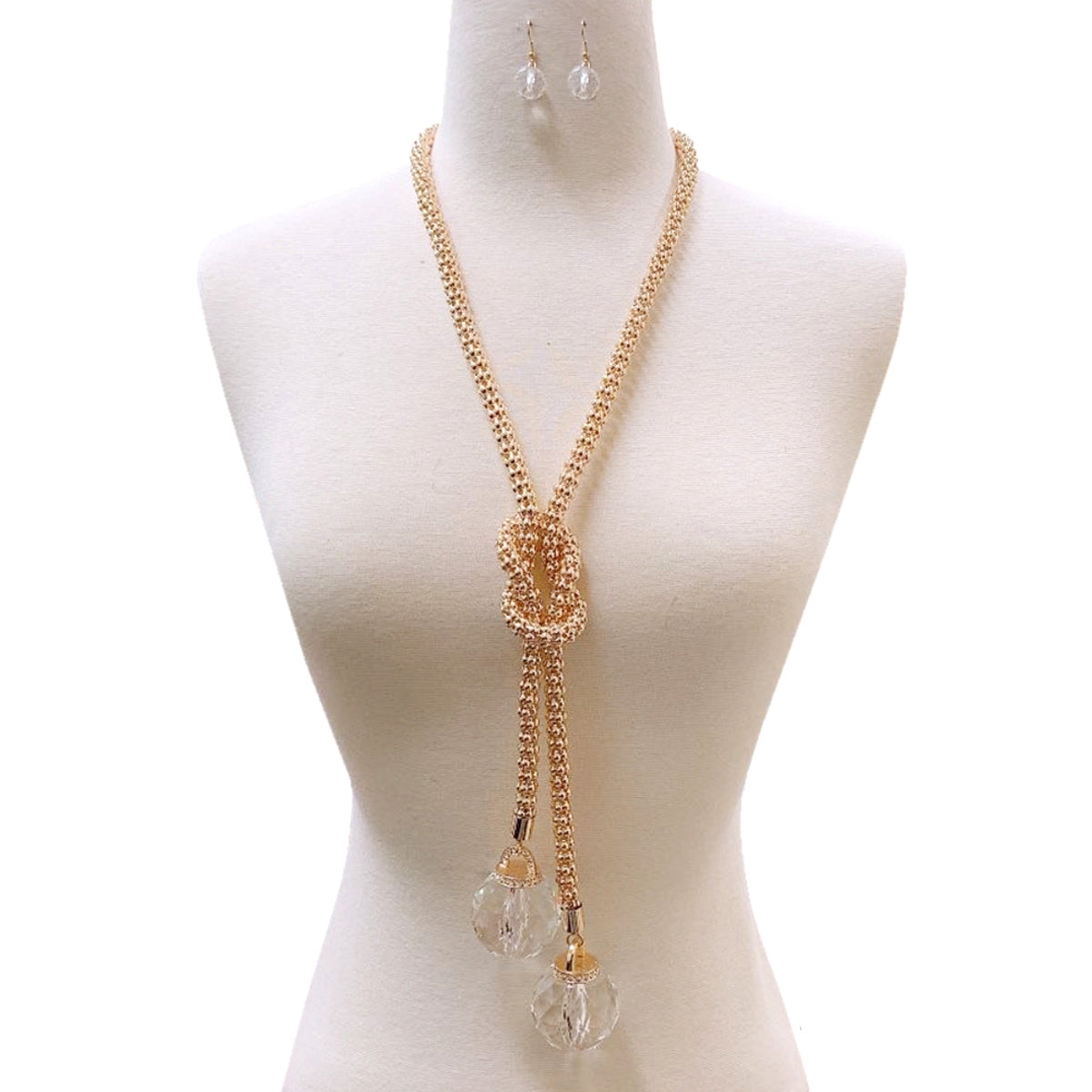 Gold Glass Ball Mesh Chain