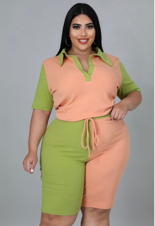 Peachy short set