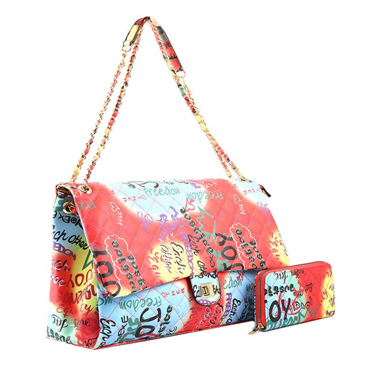 Graffiti Oversize Overnight Messenger Bag