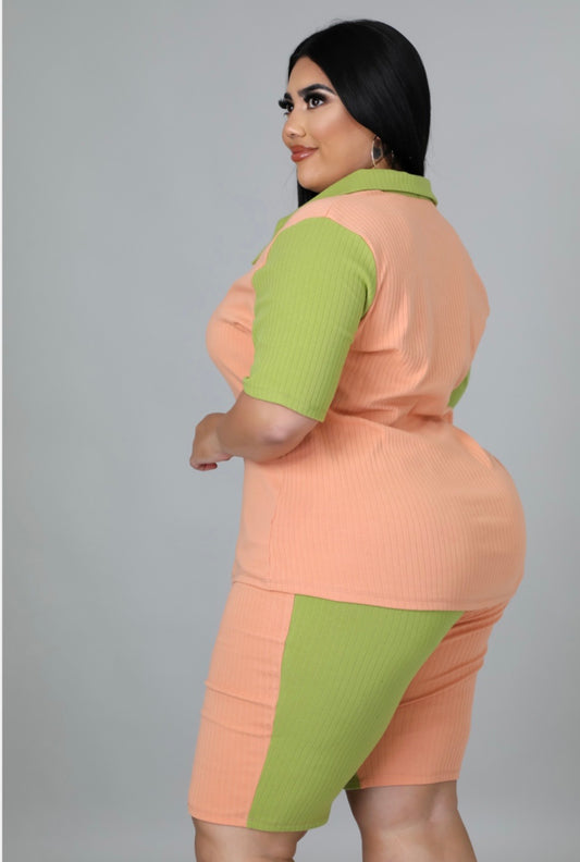 Peachy short set