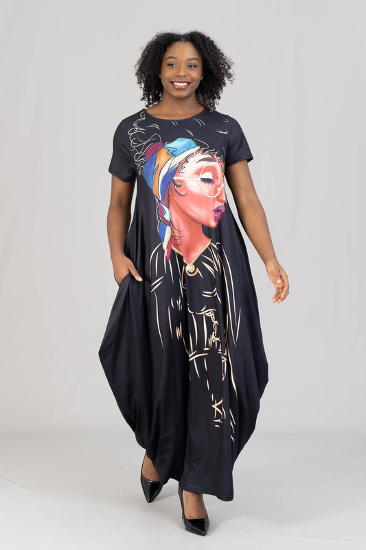 Empowerment Black Queen Maxi Dress