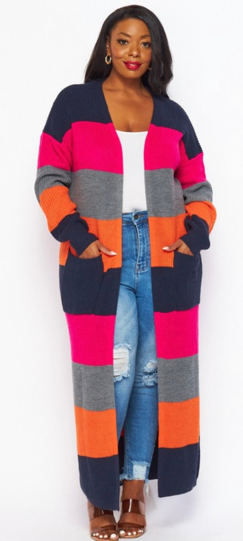 Color block luxury Cardigan top