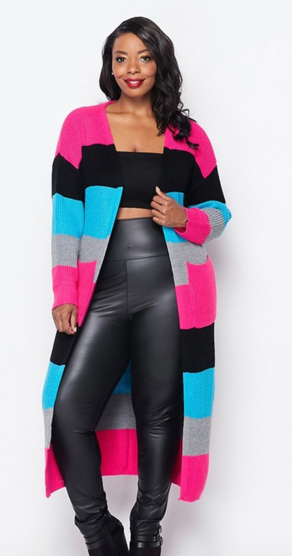 Color block luxury Cardigan top