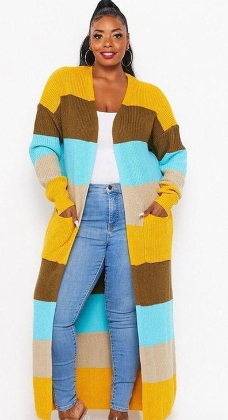 Color block luxury Cardigan top